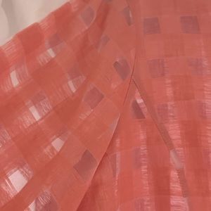 Ali Miles, size Large, Salmon color with round white buttons.